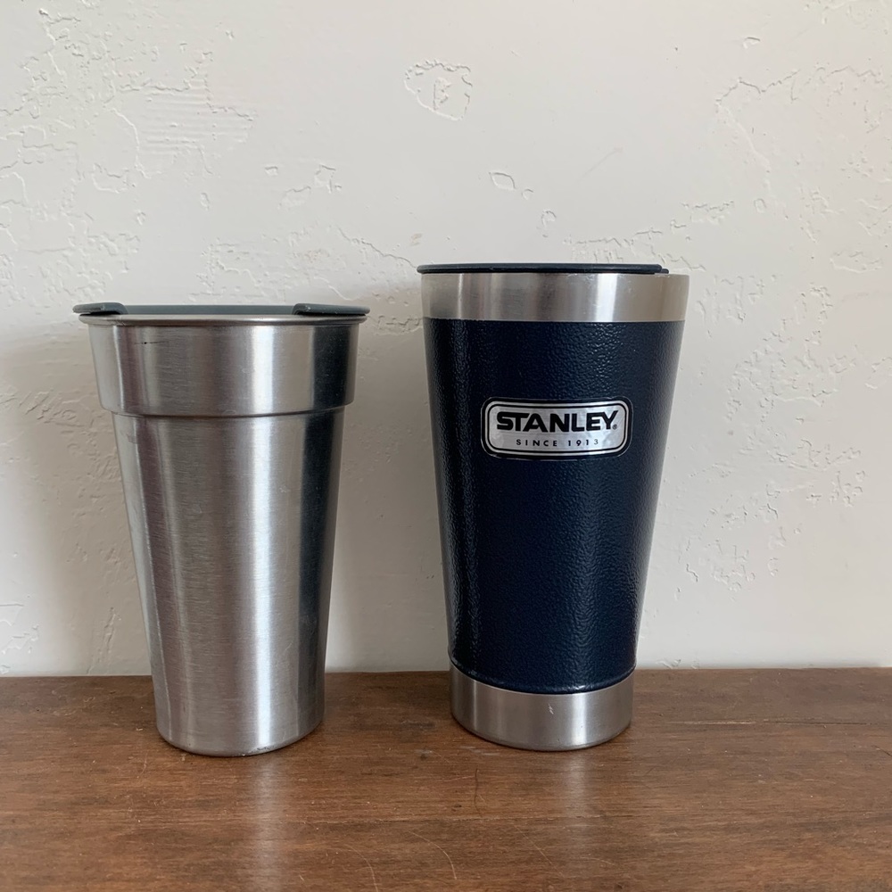 Set of 2 Vintage Stanley Cups Stainless Steel Metal Cup and Insulated Cup